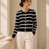 Breton-Stripe-Knit-Cardigan-—-Black-White-1