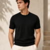 Classic Crew Knit Tee – Black -1