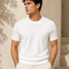 Classic Crew Knit Tee – White-1