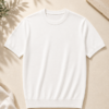Classic Crew Knit Tee – White-2 Classic Crew Knit Tee – White -2