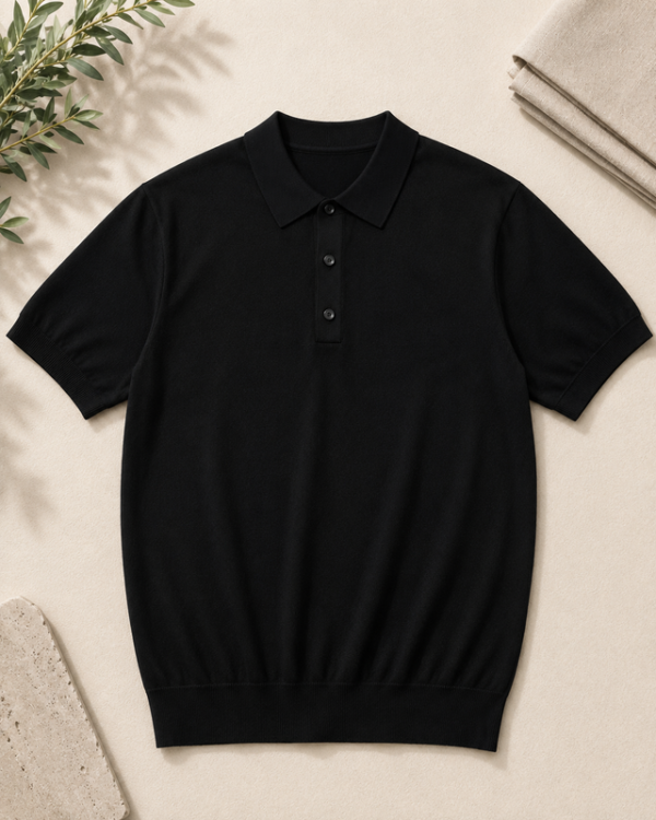 Classic Knit Polo – Black - 2 Classic Knit Polo – Black