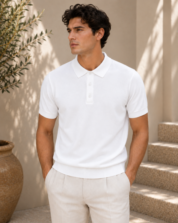 Classic_Knit_Polo_White Classic Knit Polo – White