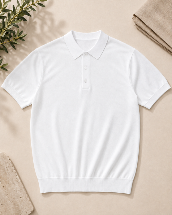 Classic_Knit_Polo_White Classic Knit Polo – White