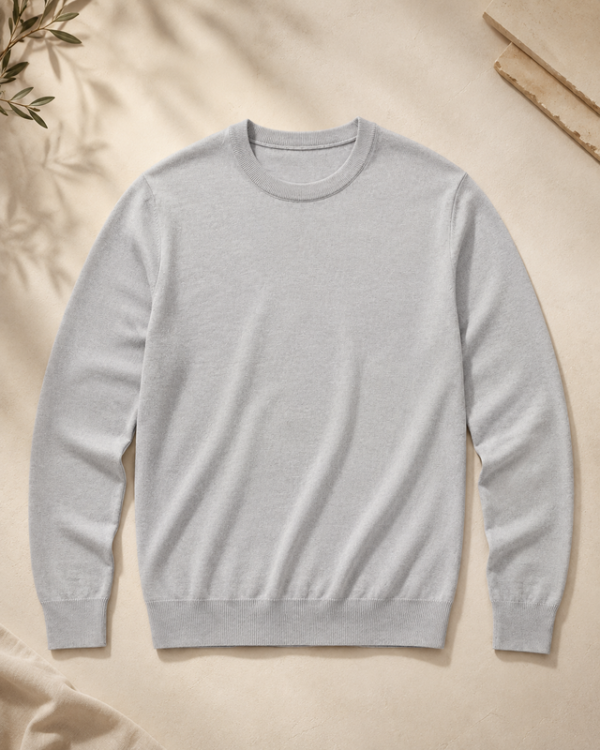 Classic Crew Knit - Light Grey