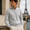Men’s Light Grey Half-Zip Knit