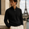 Men’s Black Half-Zip Knit