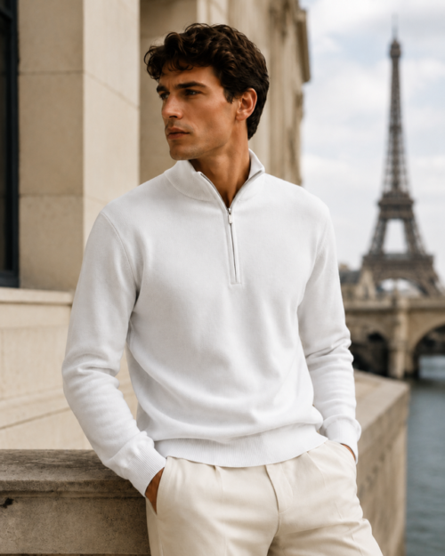 Mens_White_Half_Zip_Knit