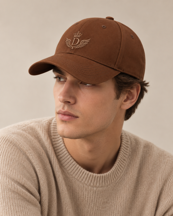 Signature Embroidered Cap — Brown