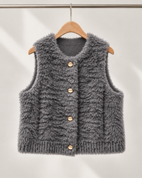 DUC_DORE_Grey_Wool_Pile_Vest Wool Pile Vest – Grey