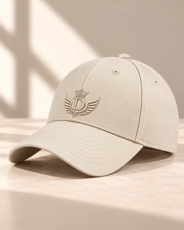 Signature Embroidered Cap — Light Khaki