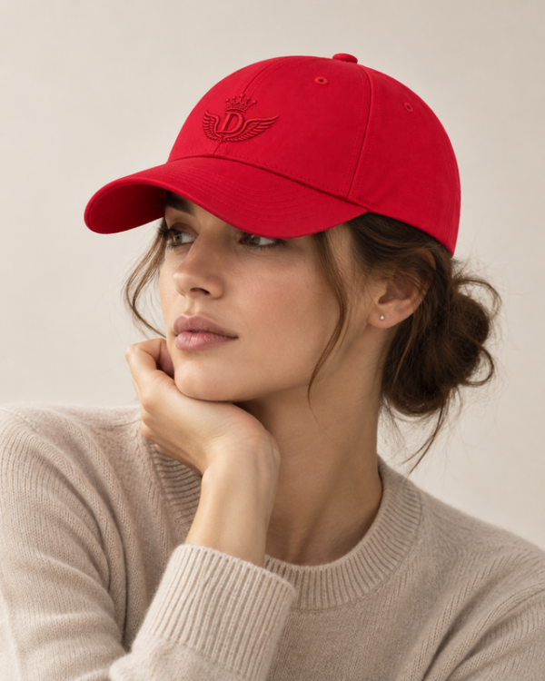 Signature Embroidered Cap – Red