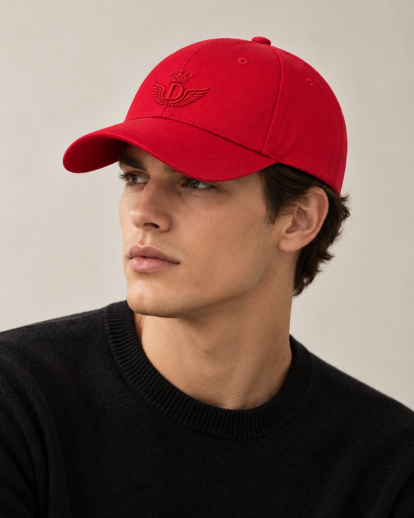 Signature Embroidered Cap – Red
