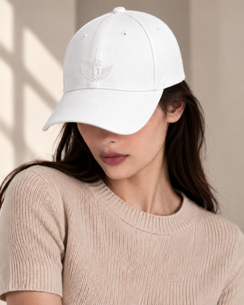 Signature Embroidered Cap — White