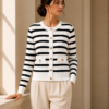 Striped cardigan in black and white